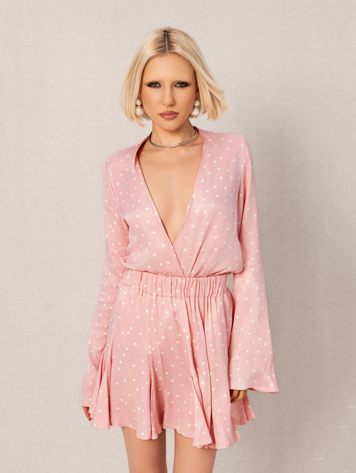 Сет от естествена коприна "PINK MIRAGE"